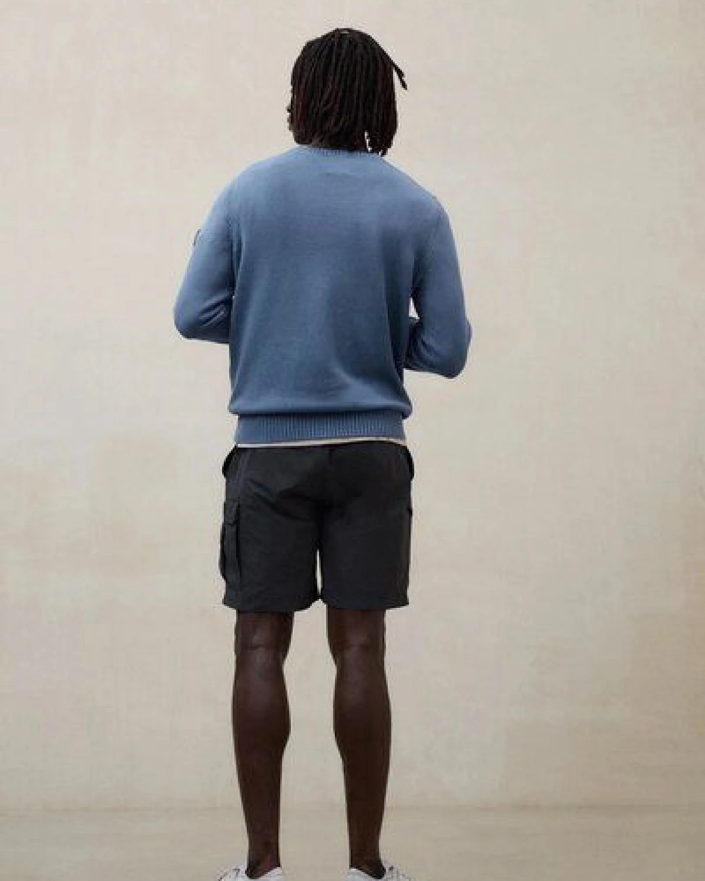 ECOALF Herrenpullover TAIL aus recycelter Baumwolle und Bio-Baumwolle, Pacific Blue – Ansicht 3