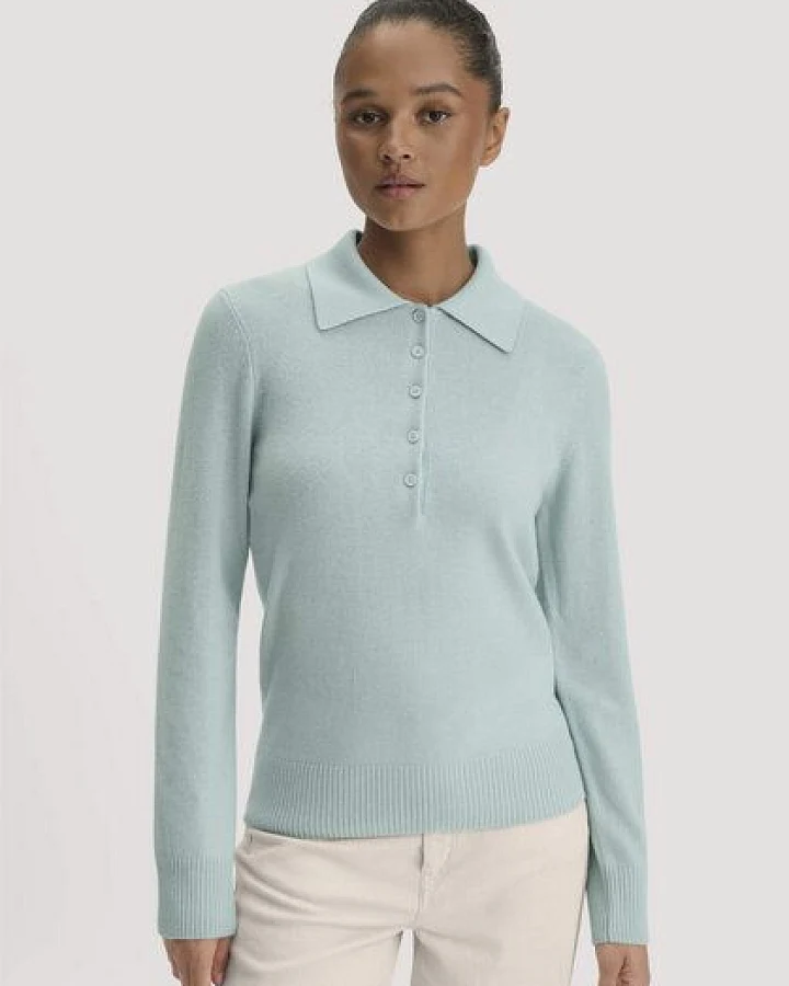 Produktseite: hessnatur Polo-Pullover Regular aus Bio-Schurwolle mit Cahsmere
