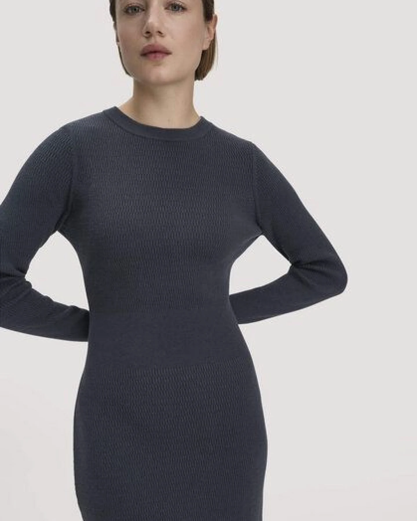 hessnatur Strick Kleid Regular aus Bio-Baumwolle mit Bio-Merinowolle – Ansicht 2