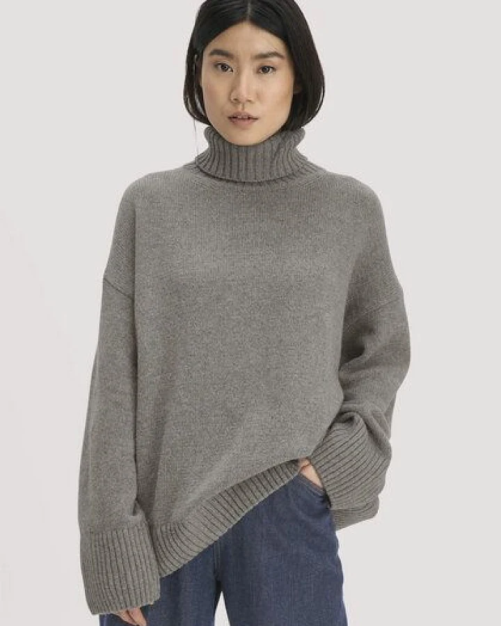 hessnatur Strick Pullover Oversize aus Bio-Merinowolle mit Bio-Baumwolle