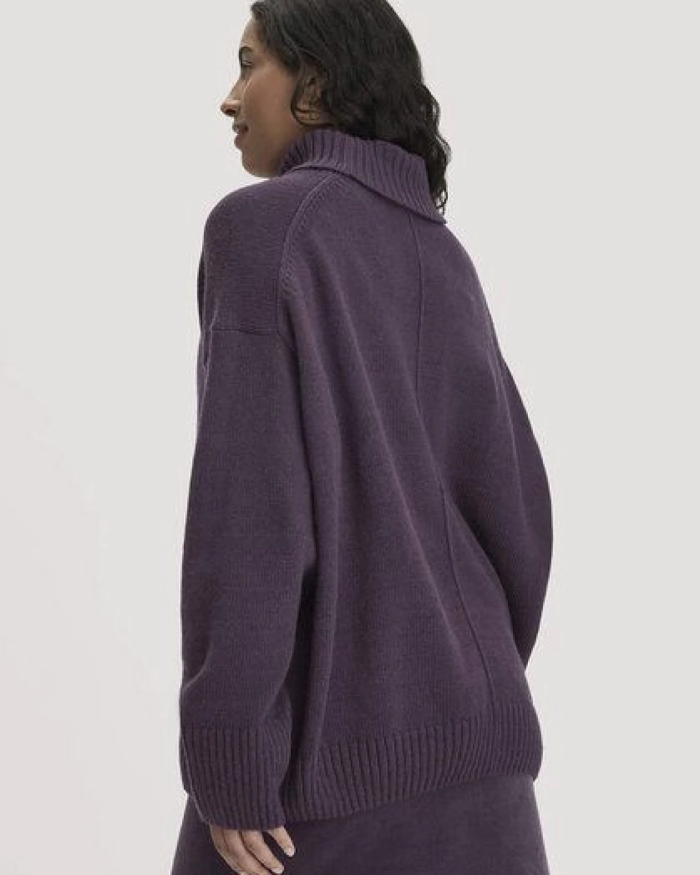 hessnatur Strick Pullover Oversize aus Bio-Merinowolle mit Bio-Baumwolle – Ansicht 2