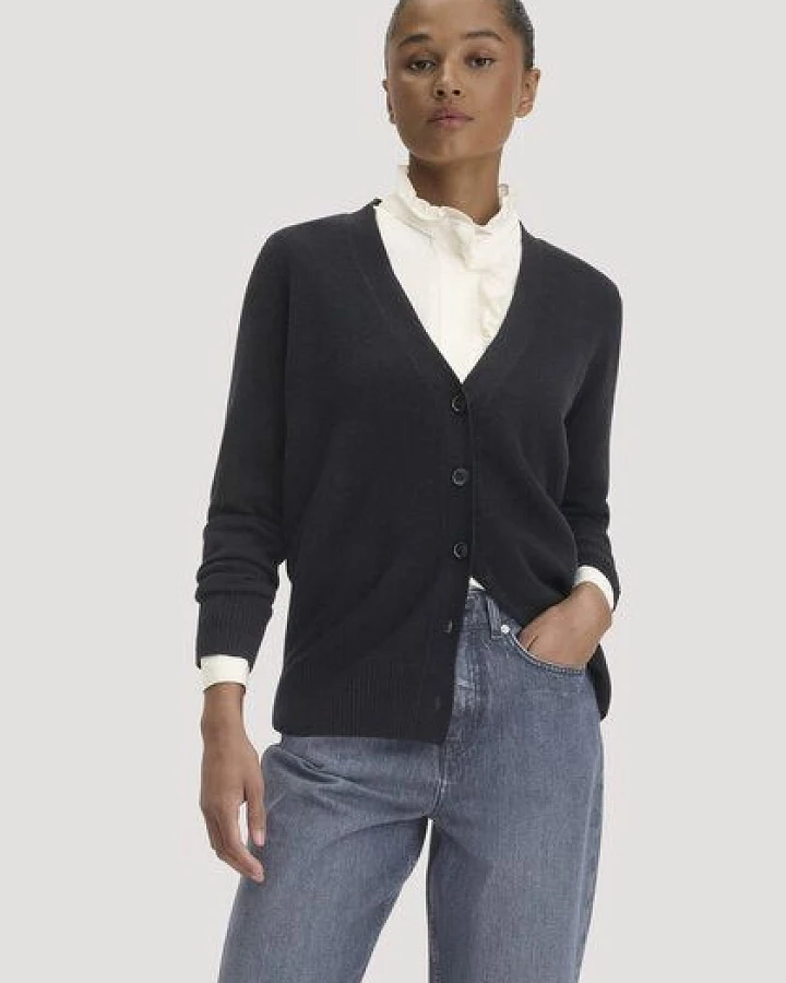 hessnatur Strickjacke Relaxed aus Bio-Schurwolle mit Cashmere