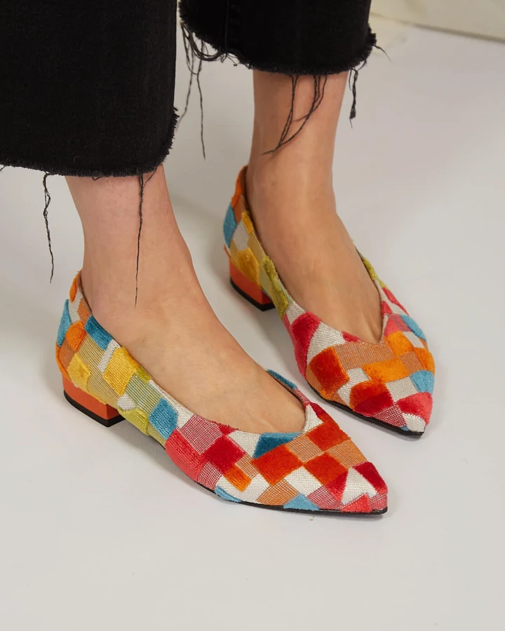 Momoc Damen vegan Ballerinas Frigiliana Multicolour