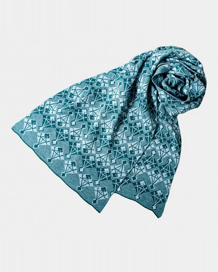 LANARTO slow fashion Schal "Fisch" zweifarbig gestrickt aus mulesingfreier Merinowolle