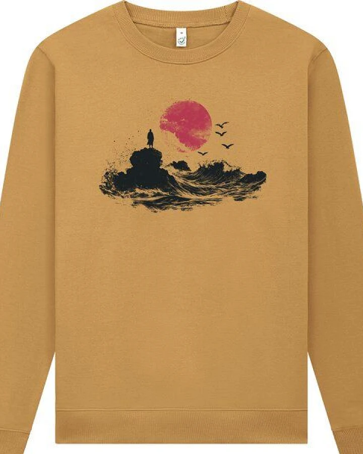 Spreecult Japan Sonne - Unisex Sweatshirt - Bio und Fair - Meer Natur Nacht Berge Japan
