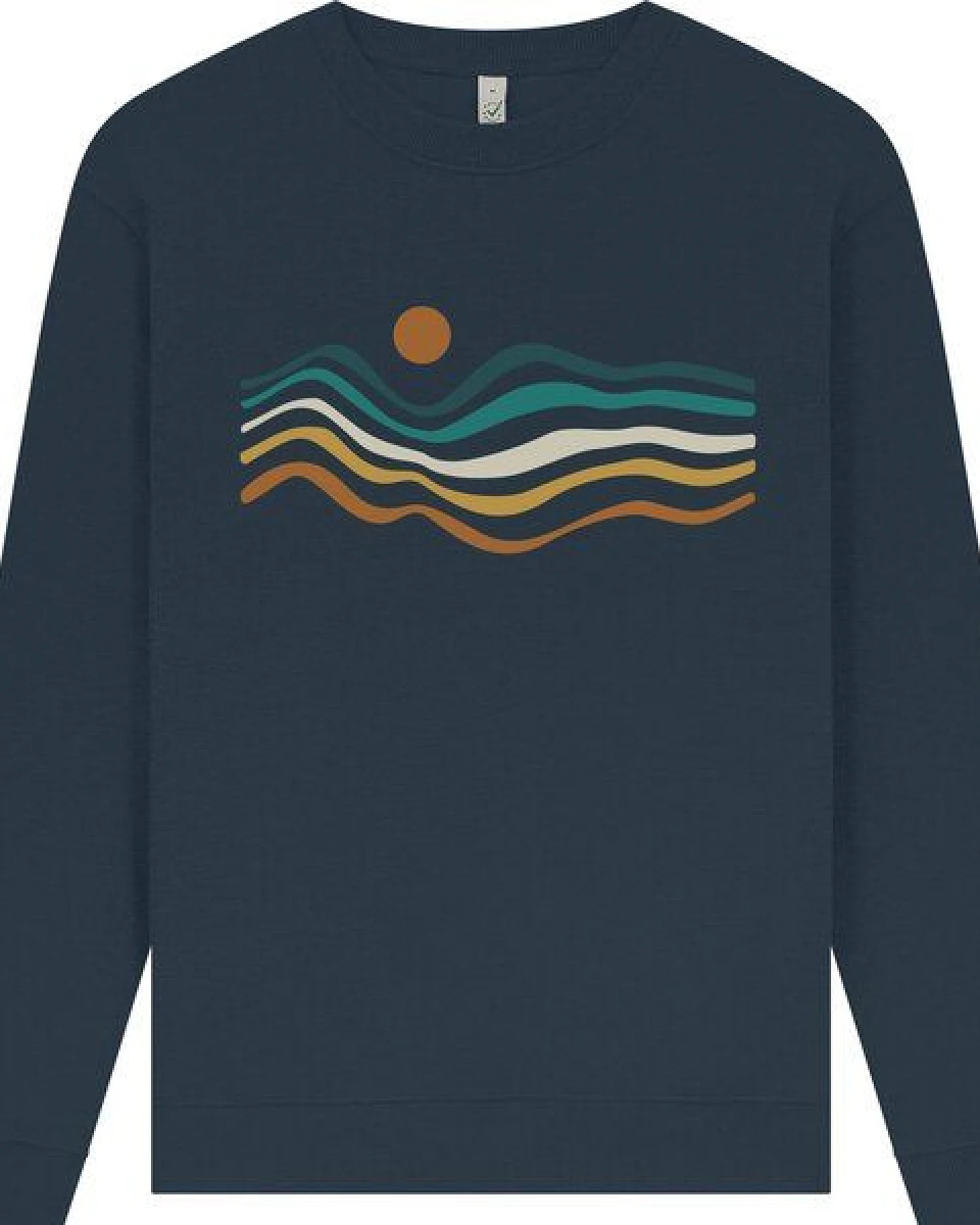 Spreecult Retro Sunset - Unisex Sweatshirt - Bio und Fair - Natur Nacht Berge Wasser – Ansicht 2