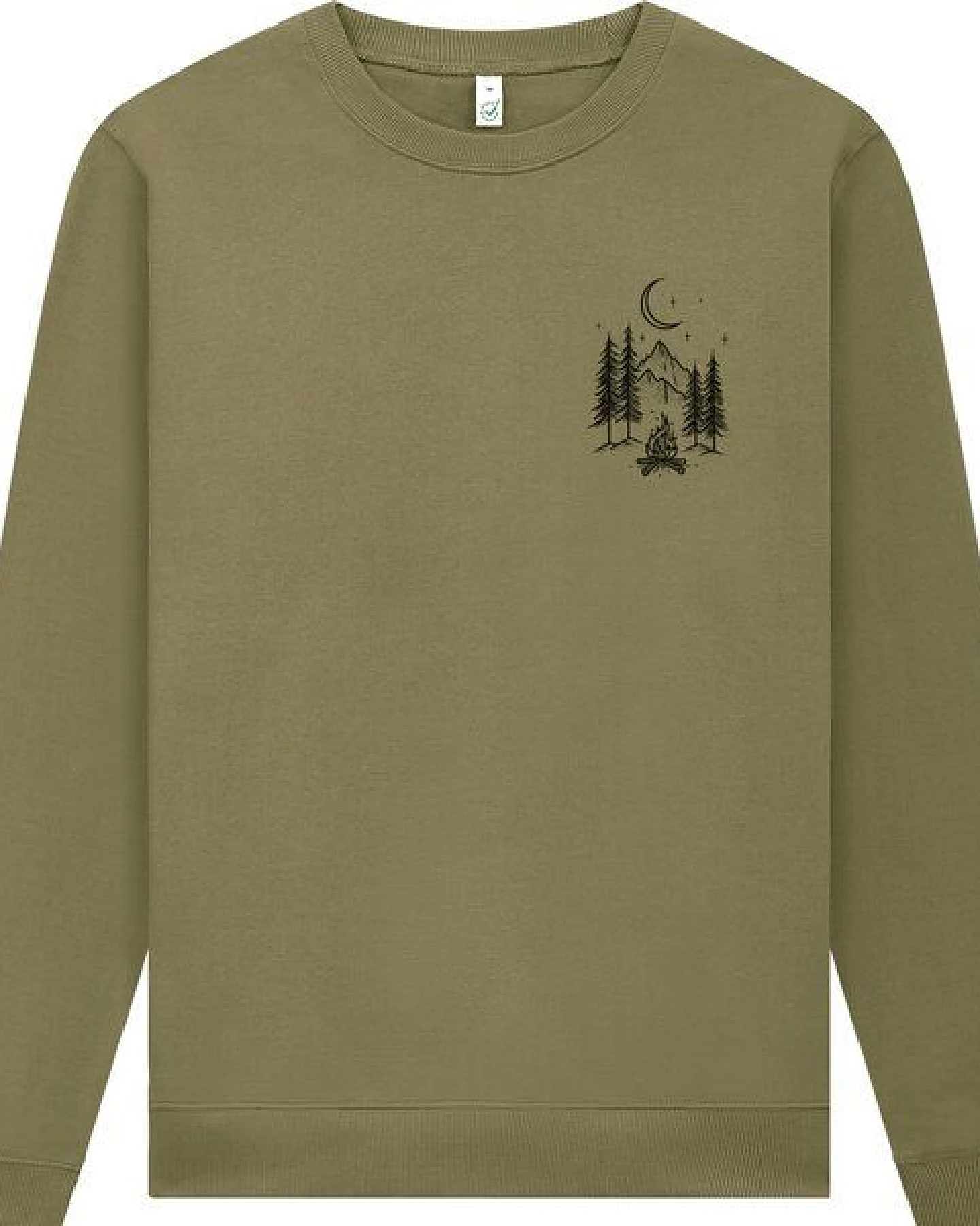 Spreecult kleines Lagerfeuer- Unisex Sweatshirt - Bio und Fair - Natur Nacht Berge – Ansicht 2