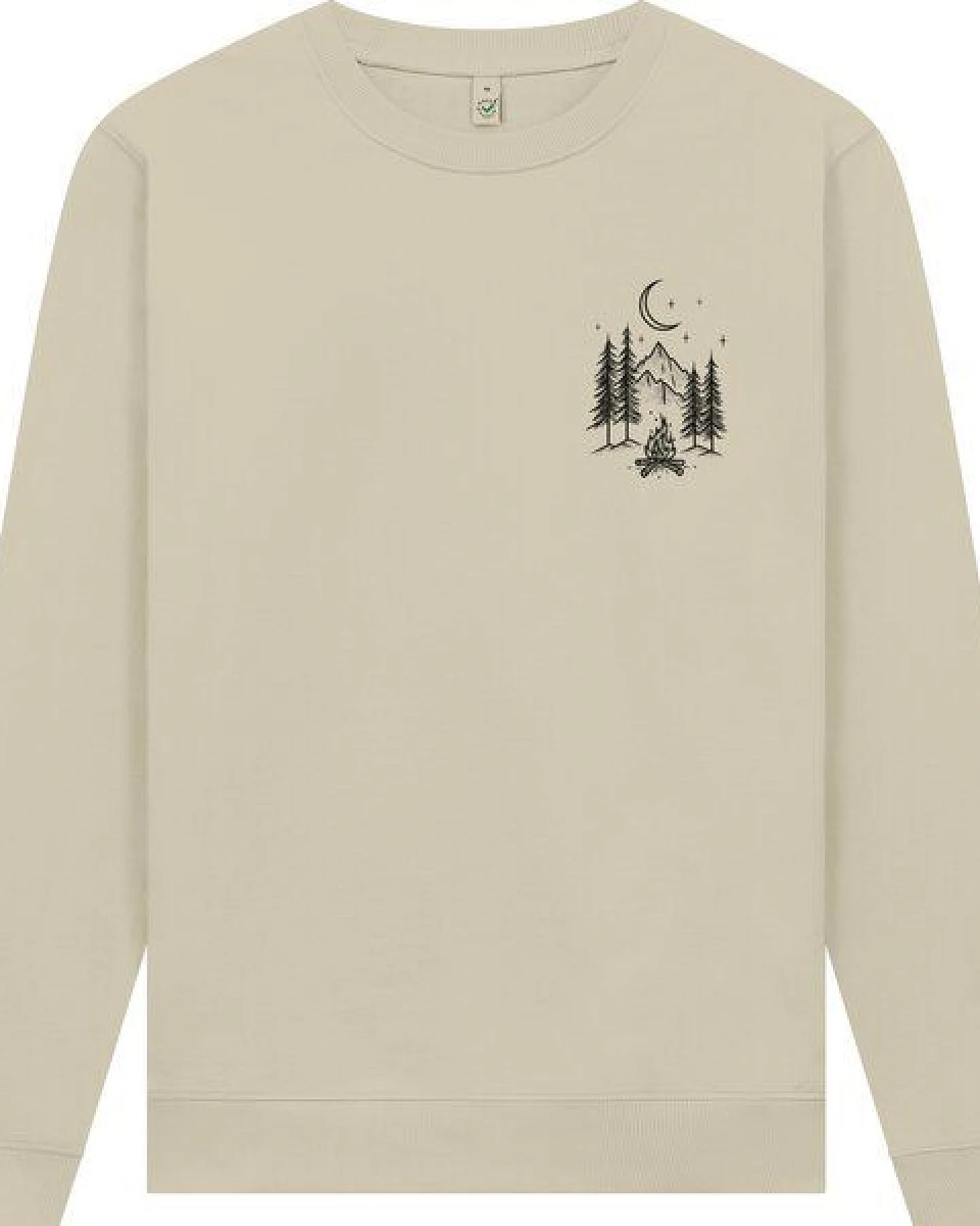 Spreecult kleines Lagerfeuer- Unisex Sweatshirt - Bio und Fair - Natur Nacht Berge – Ansicht 2