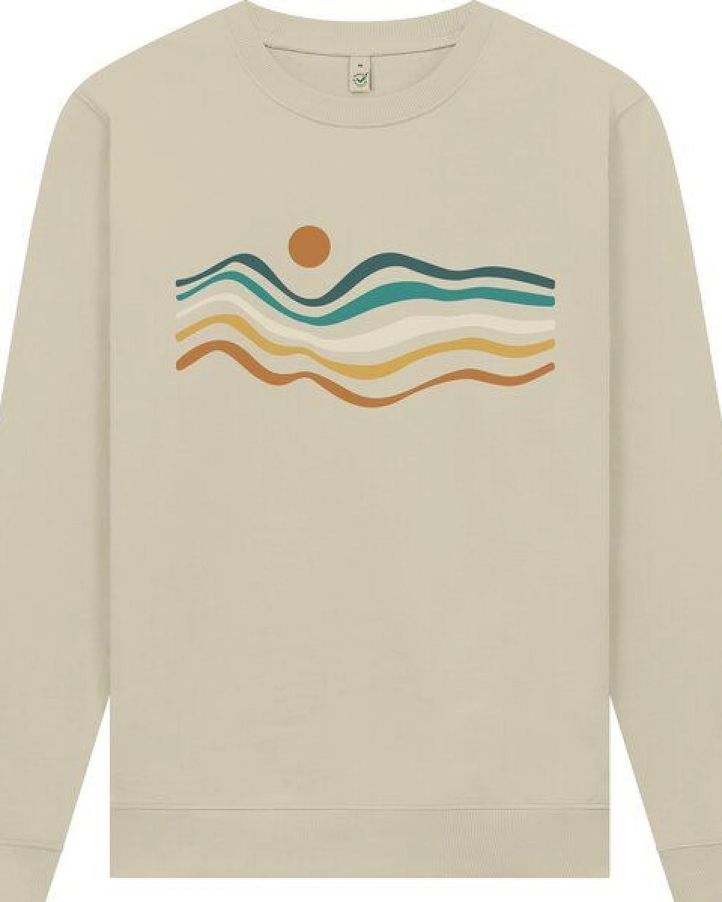 Spreecult Retro Sunset - Unisex Sweatshirt - Bio und Fair - Natur Nacht Berge Wasser – Ansicht 2