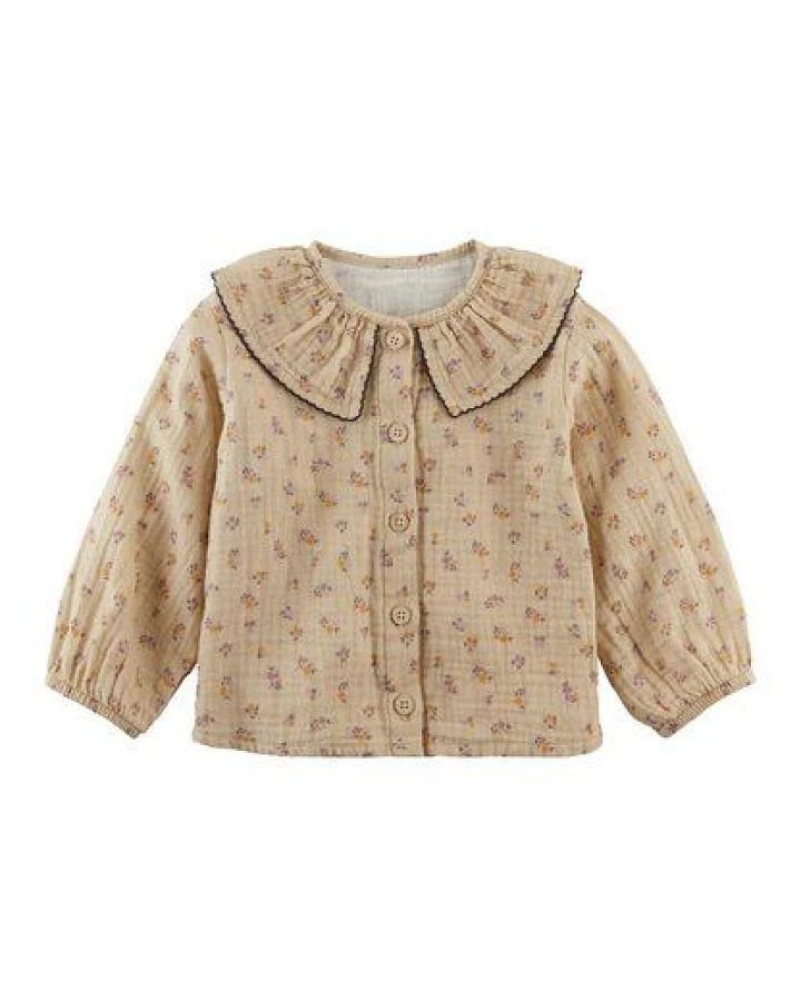 Produktseite: hessnatur Musselin Shirt Rüschkragen aus reiner Bio-Baumwolle