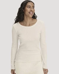Produktseite: hessnatur Pointelle Schlafshirt PURE COTTON aus reiner Bio-Baumwolle