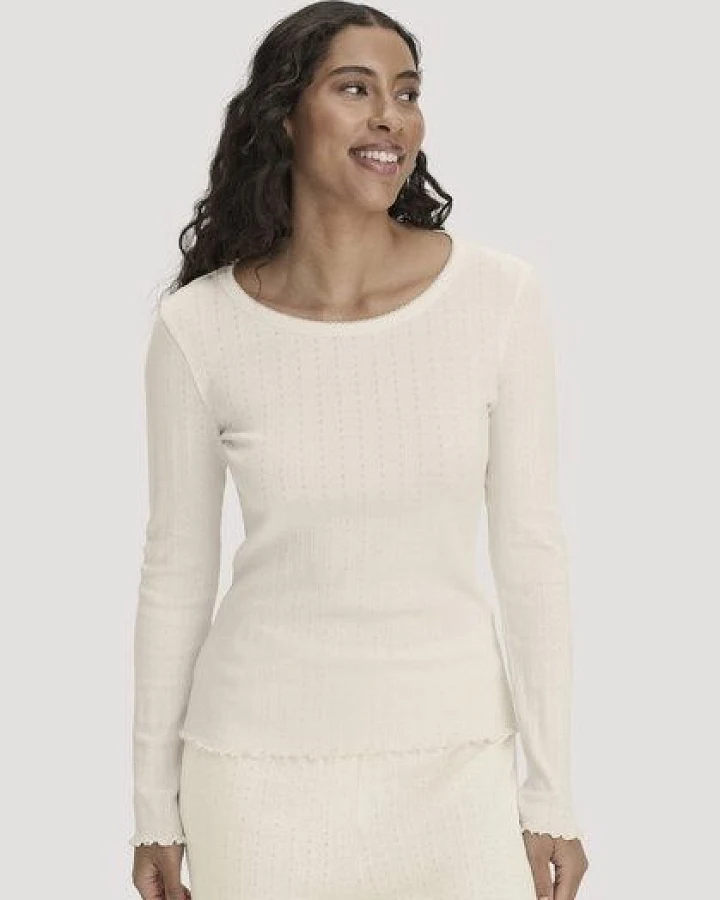hessnatur Pointelle Schlafshirt PURE COTTON aus reiner Bio-Baumwolle