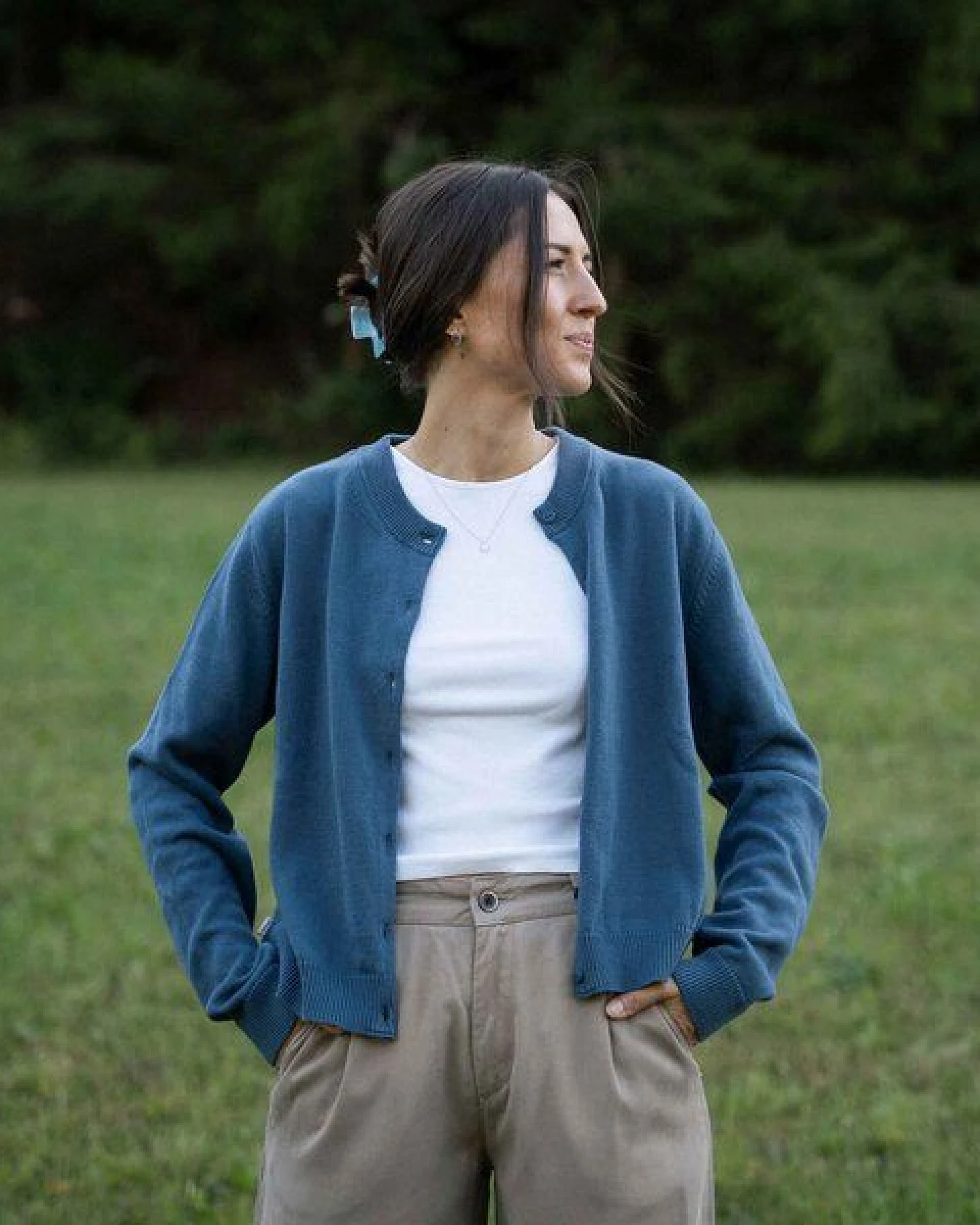 Vresh Clothing Vilma, Kurze Strickjacke aus Biobaumwolle – Ansicht 2