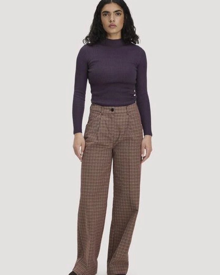 Produktseite: hessnatur Tweed-Hose Wide Leg Relaxed aus reiner Bio-Baumwolle