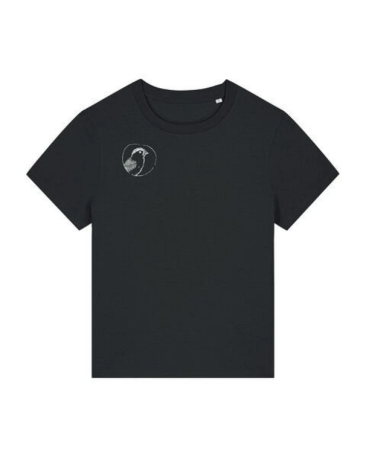 ilovemixtapes Der kleine Spatz Damen T-Shirt mit kleinem Brustprint und Rückendruck
