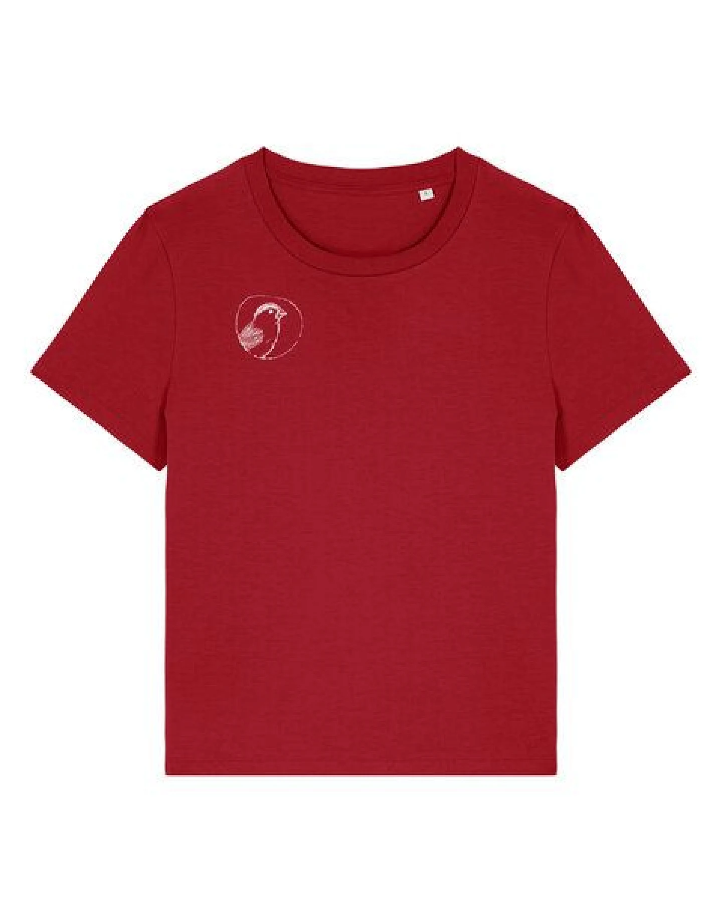ilovemixtapes Der kleine Spatz Damen T-Shirt mit kleinem Brustprint und Rückendruck – Ansicht 3