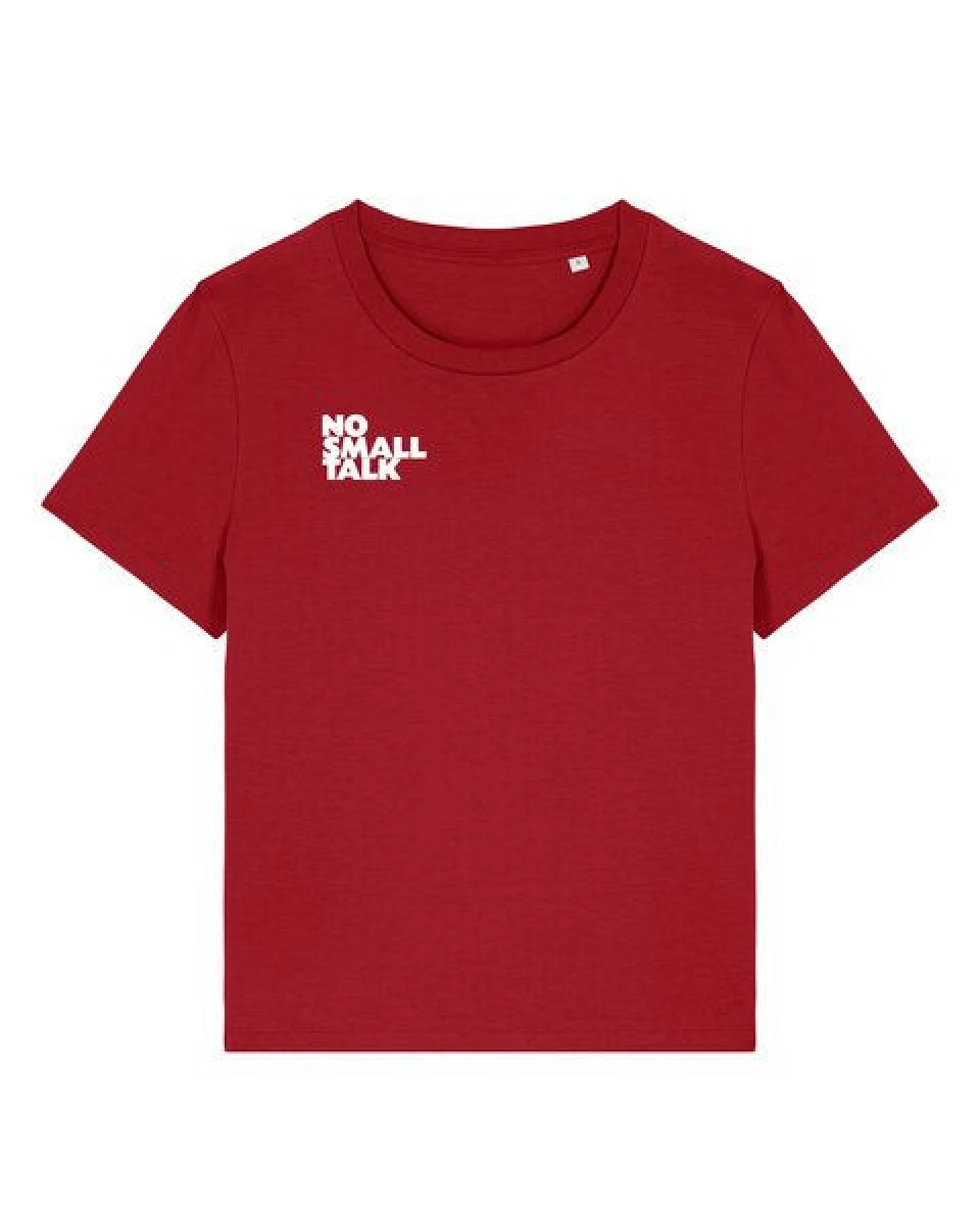 ilovemixtapes NO SMALL TALK Damen T-Shirt mit kleinem Brustprint und Rückendruck – Ansicht 2