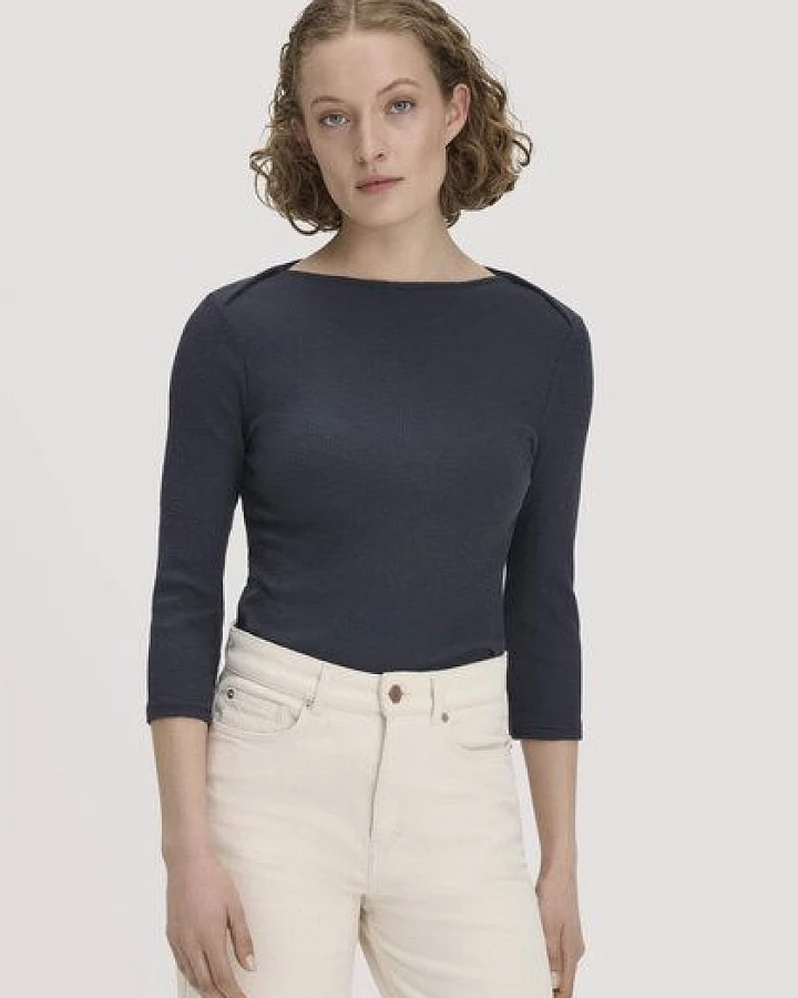 Produktseite: hessnatur Boatneck Shirt Slim aus Bio-Baumwolle