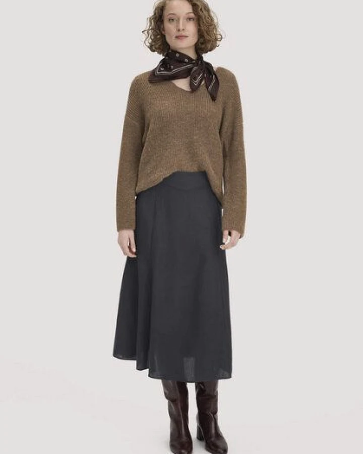 hessnatur Gewebe Rock Midi aus reiner TENCEL Lyocell