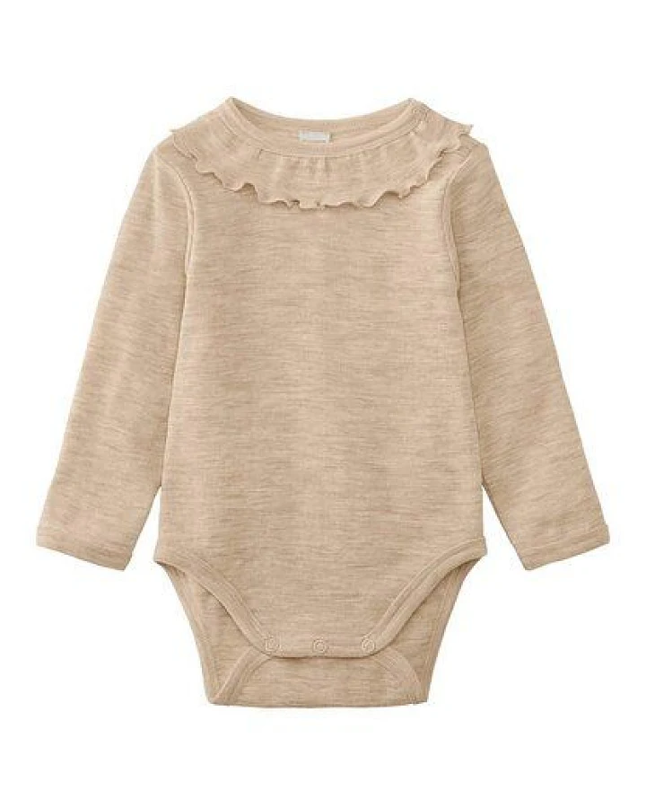 hessnatur Langarmbody Pointelle aus reiner Bio-Merinowolle