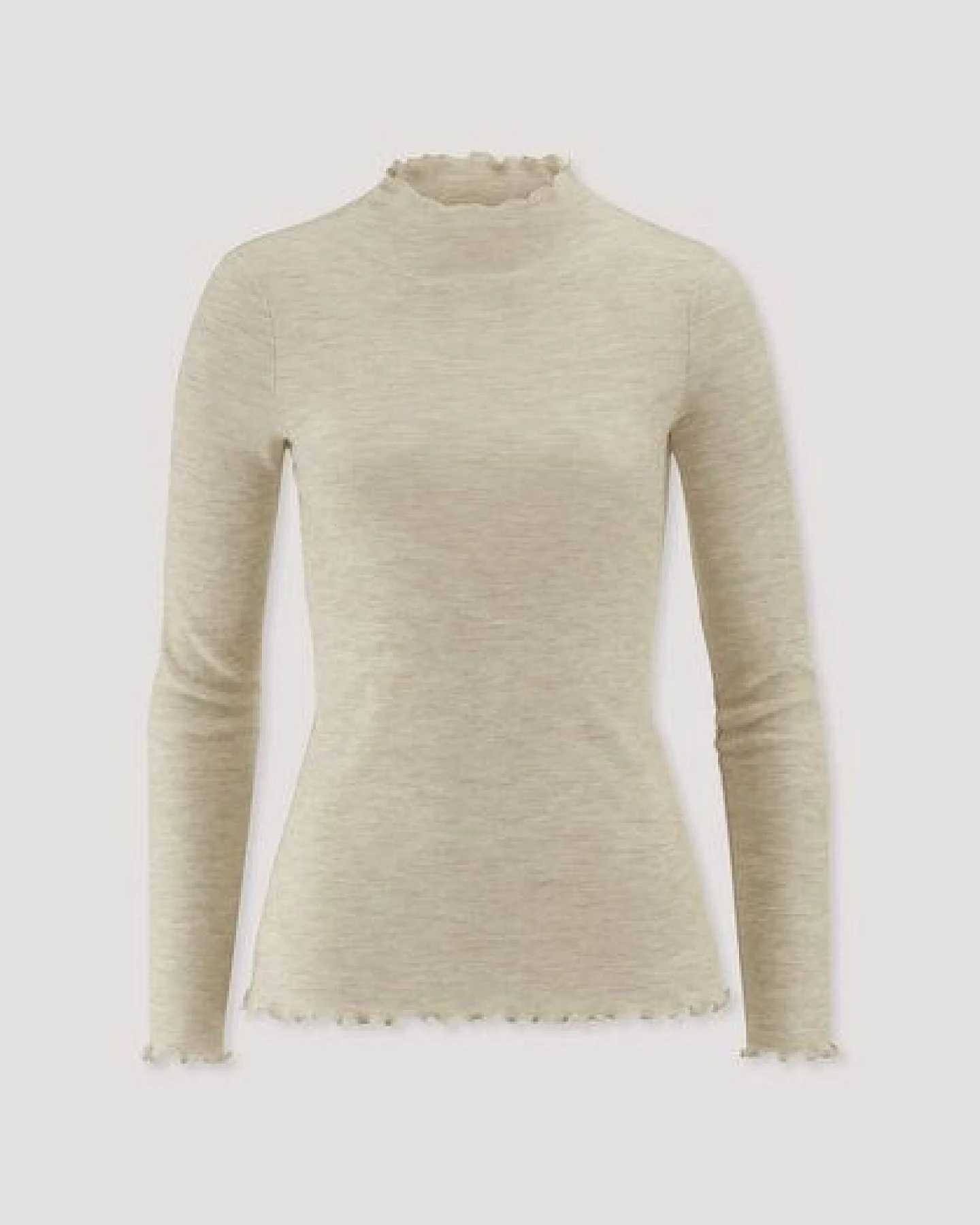 hessnatur Mock-Neck Longsleeve Pointelle aus reiner Bio-Merinowolle – Ansicht 4