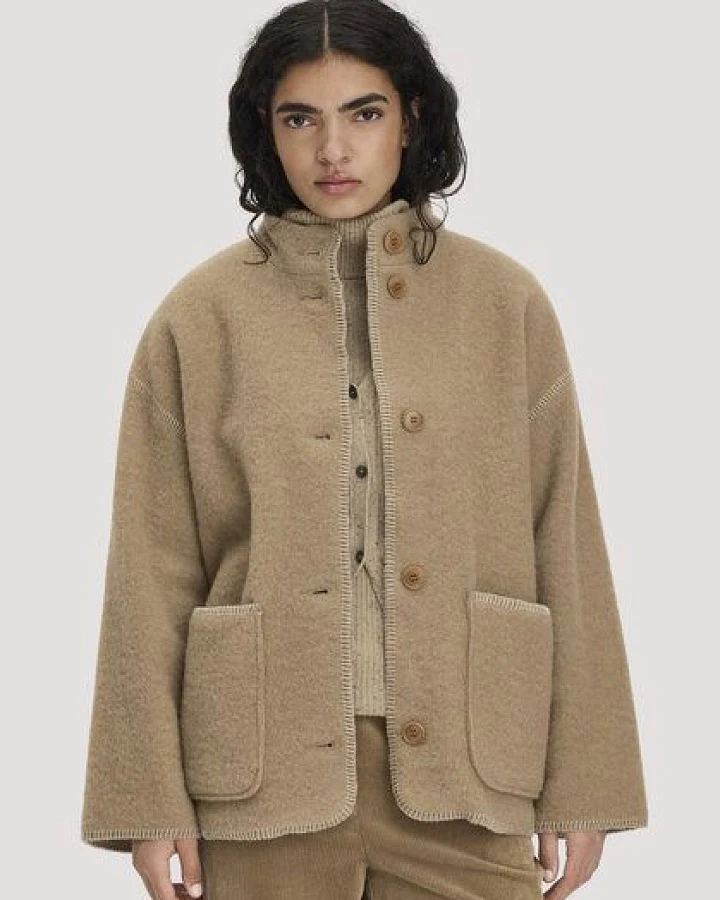 hessnatur Wollfleece Jacke Boho Oversize aus reiner Bio-Merinowolle