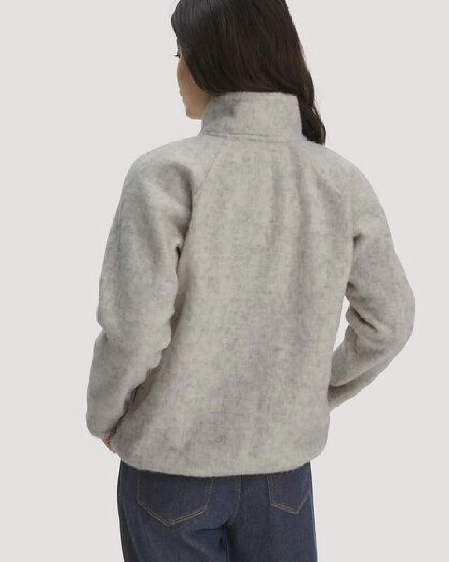 hessnatur Wollfleece Troyer Relaxed aus reiner Bio-Merinowolle – Ansicht 2