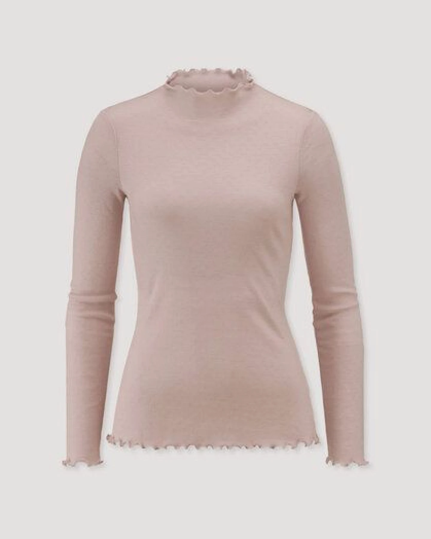 hessnatur Mock-Neck Longsleeve Pointelle aus reiner Bio-Merinowolle – Ansicht 4