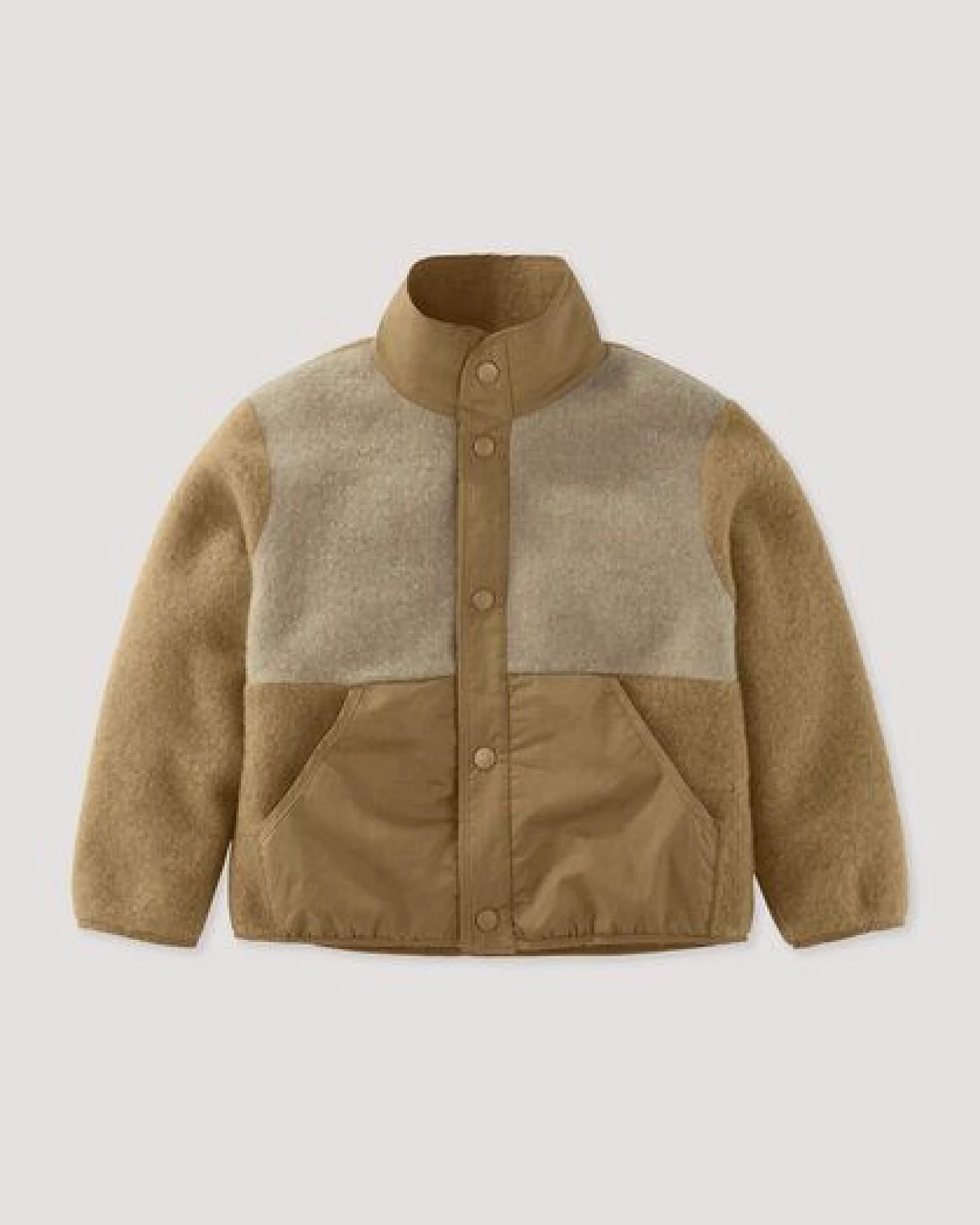 hessnatur Wollfleecejacke Regular mit Patch aus reiner Schurwolle – Ansicht 2
