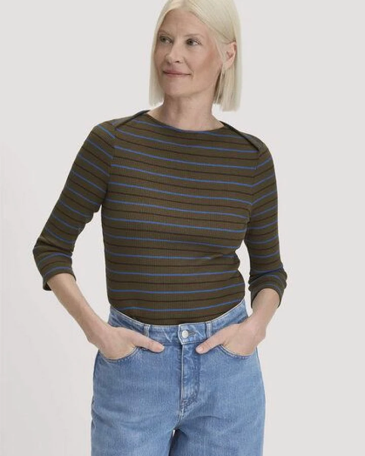 hessnatur Slubrib Streifen Longsleeve Slim aus Bio-Baumwolle