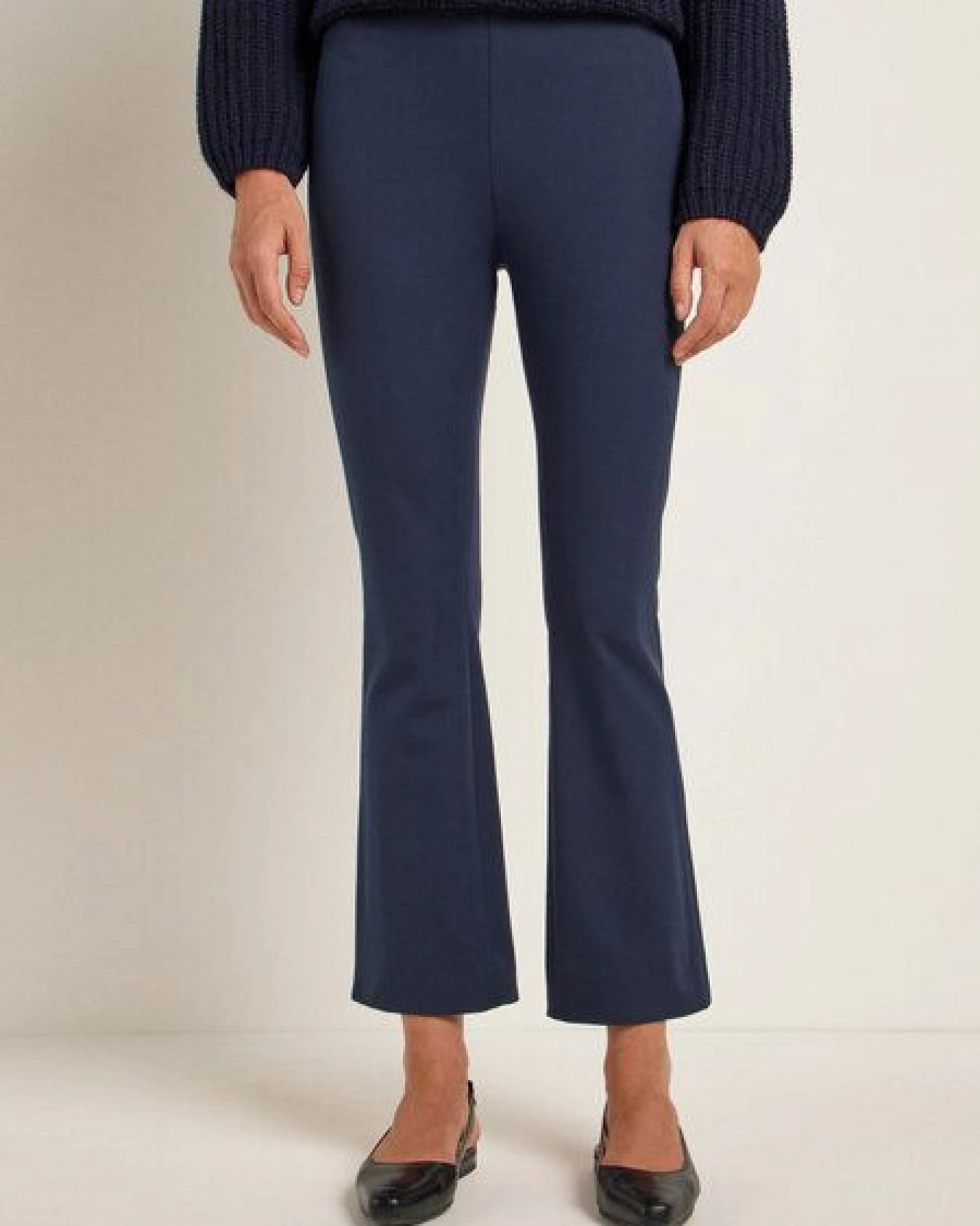 LANIUS Hose mit ausgestelltem Bein aus Bio-Baumwolle und Comfort Stretch – Ansicht 2