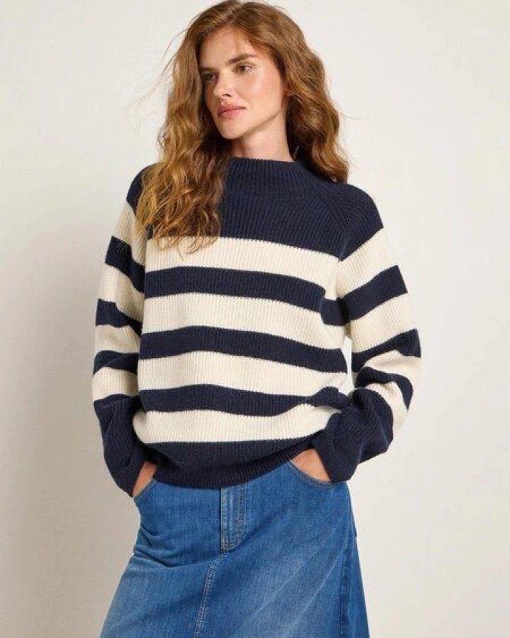 LANIUS Streifenpullover aus Bio-Schurwolle und Bio-Baumwolle