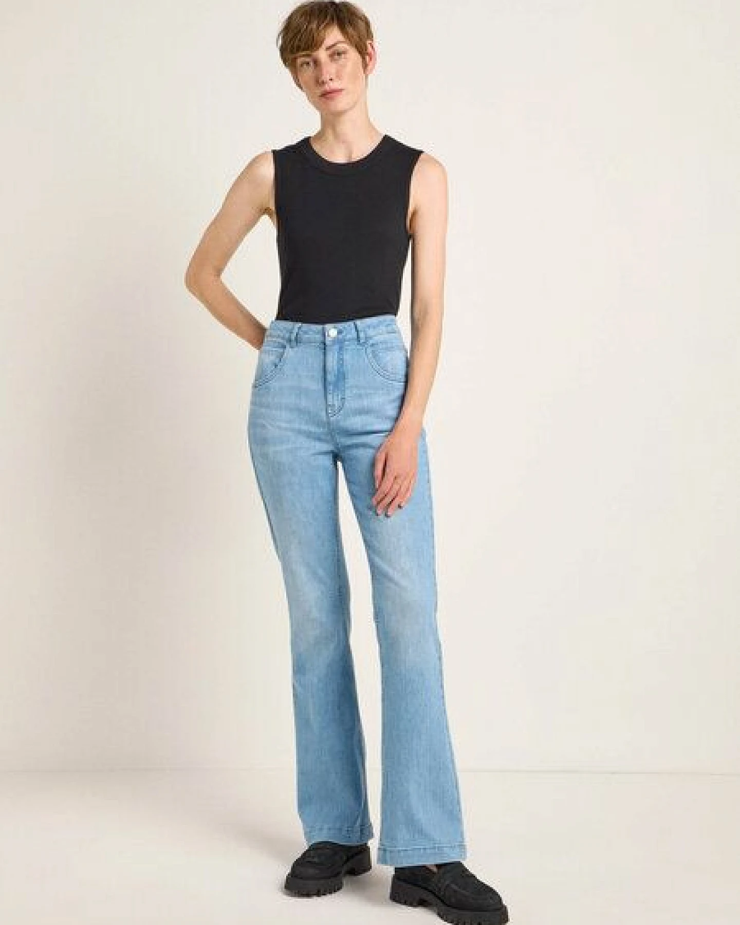 LANIUS Flared Jeans aus Bio-Baumwolle – Ansicht 2