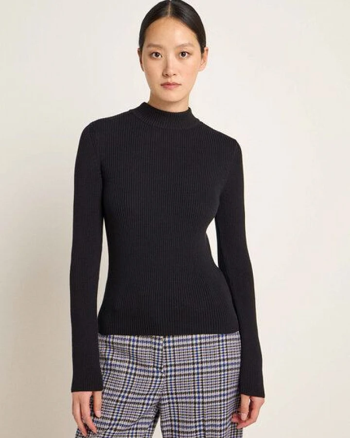 LANIUS Stehkragenpullover aus Bio-Baumwolle