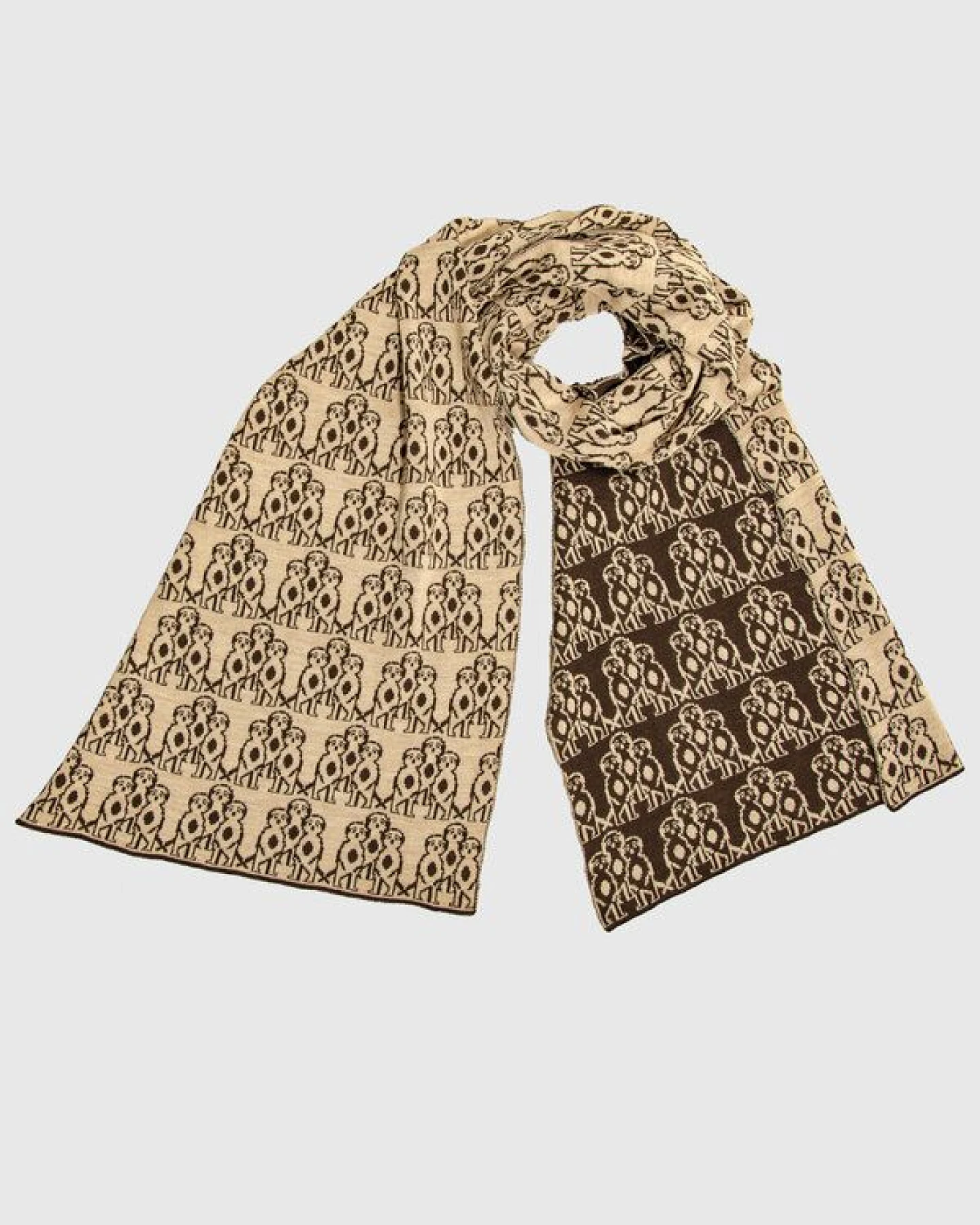 LANARTO slow fashion Schal „Erdmännchen“ aus Merinowolle Extrasoft – Ansicht 3