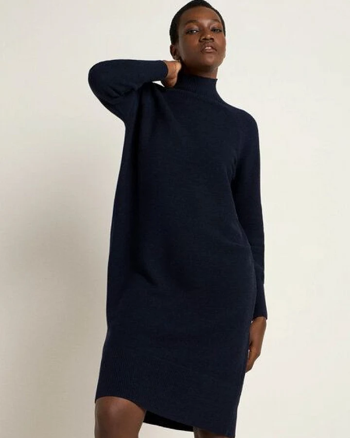 LANIUS Rollkragenkleid aus Bio-Merinowolle