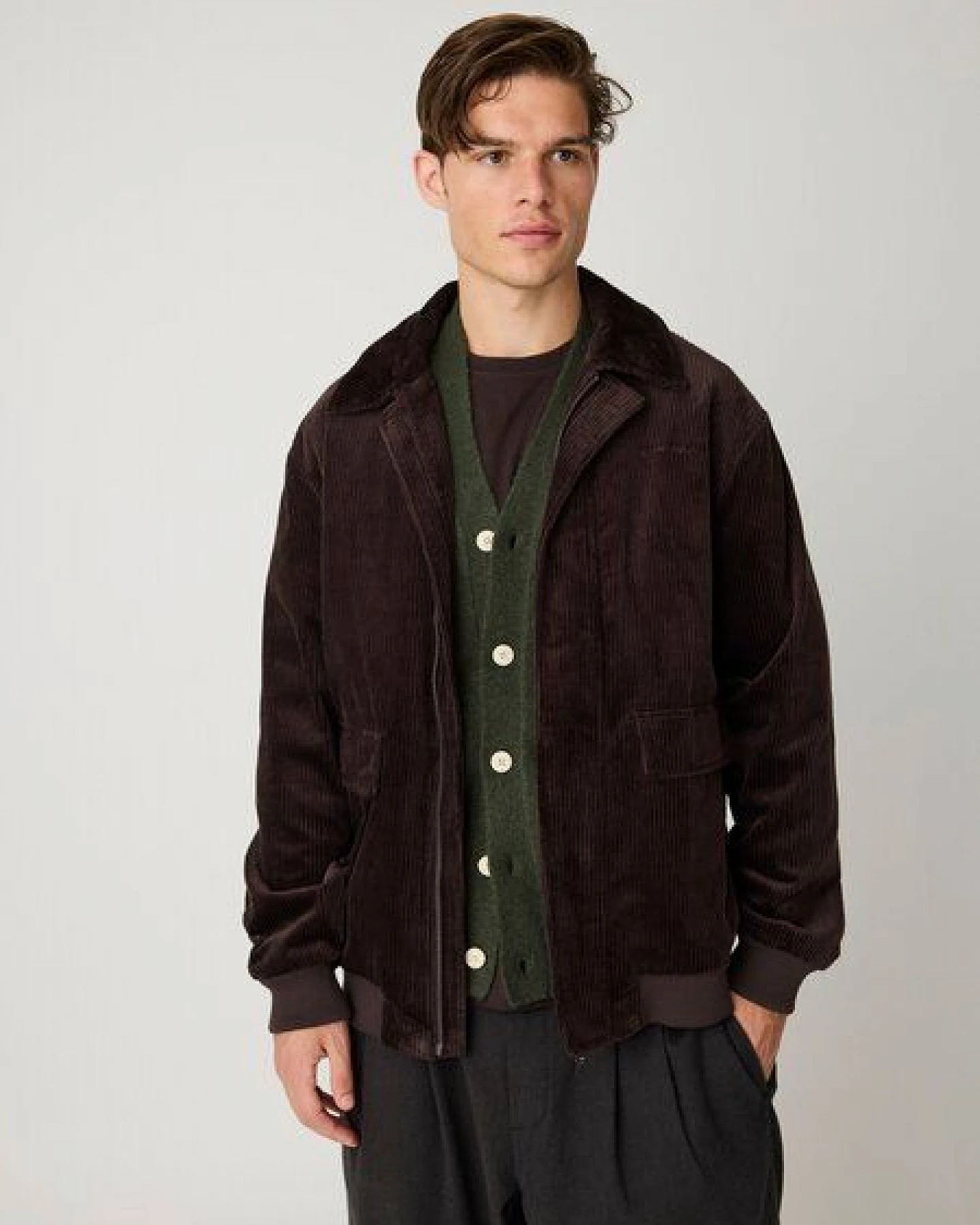 KnowledgeCotton Apparel Cord Bomberjacke aus Bio-Baumwolle – Ansicht 2