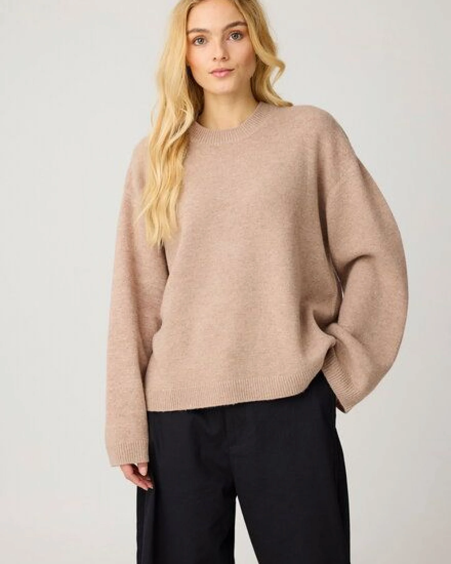 KnowledgeCotton Apparel Rundhals-Strickpullover aus Lammwolle RWS – Ansicht 2
