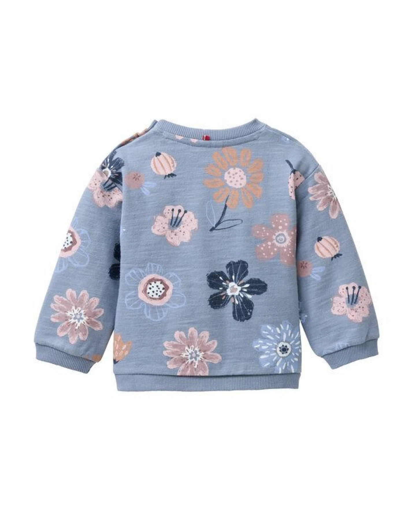 People Wear Organic Sweat Pullover, blau bedruckt, "floral", Bio-Baumwolle – Ansicht 4