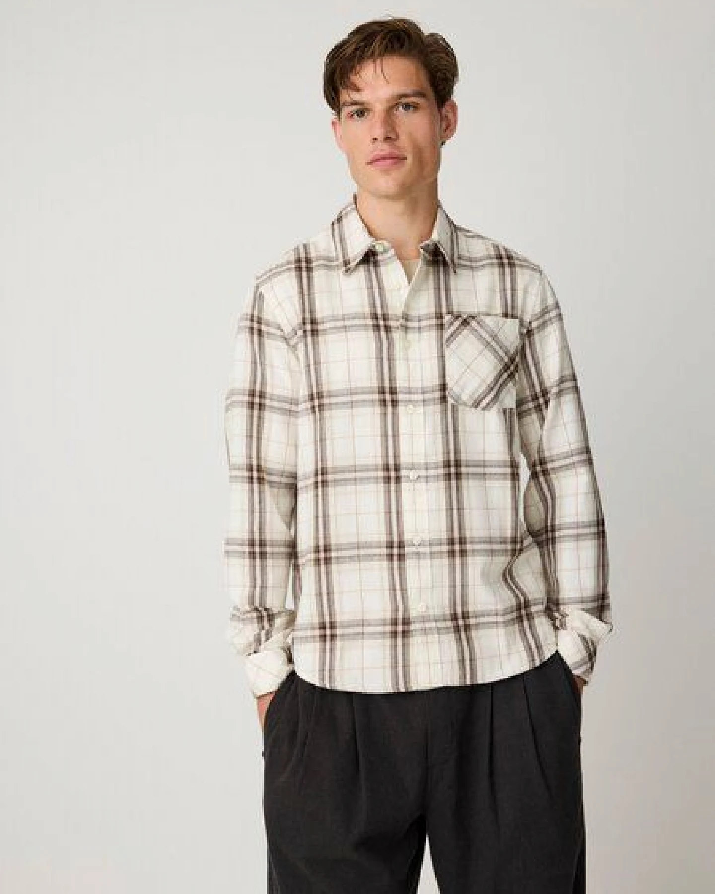 KnowledgeCotton Apparel Klassisches Flanellhemd DUNE mit Karomuster aus Bio-Baumwolle – Ansicht 2