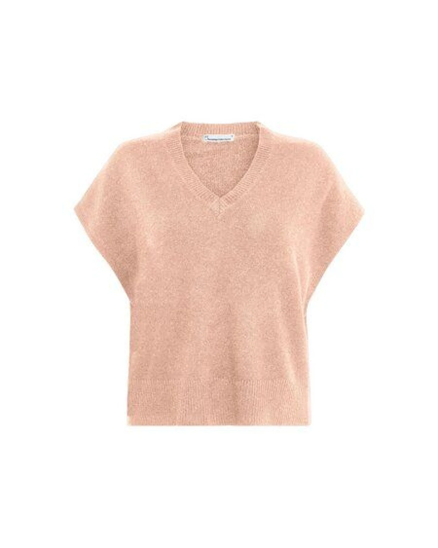 KnowledgeCotton Apparel Lockerer Strick-Pullunder mit V-Ausschnitt aus Bio-Lammwolle – Ansicht 4