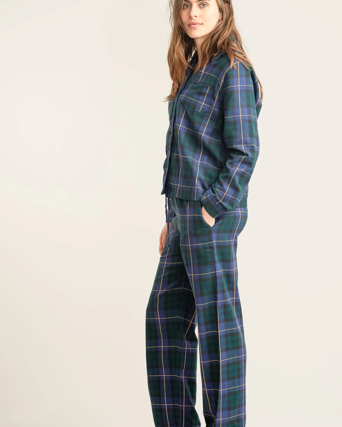 KOMODO Damen vegan Pyjama Set Jim Jam Black Watch – Ansicht 2