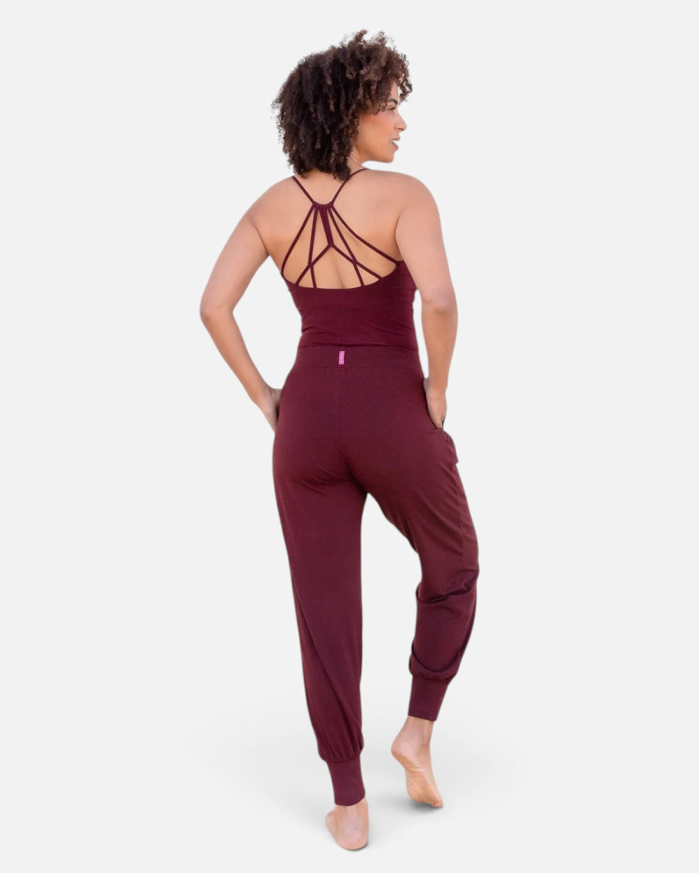 Jaya Organics Yogahose Naya - Burgundy M – Ansicht 5