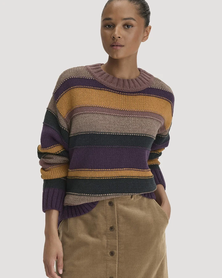 hessnatur Damen Strick-Pullover Oversize aus Schurwolle, recycelter Wolle und Bio-Baumwolle - grün - Größe L