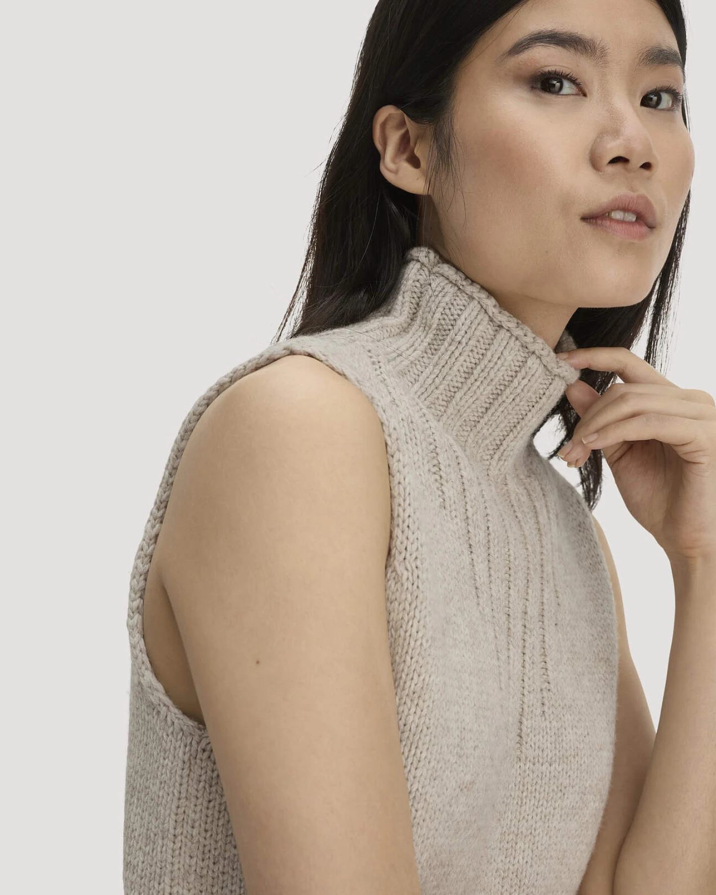 hessnatur Damen Strick Pullover aus Wolle und Bio-Baumwolle - beige - Größe XXL – Ansicht 4