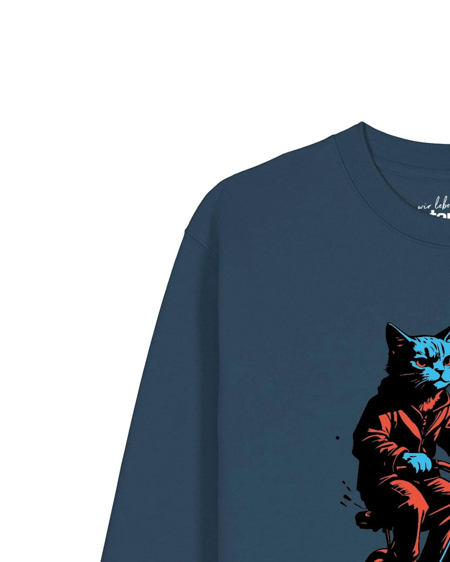Watapparel Sweatshirt Katze auf Fahrrad – Ansicht 2