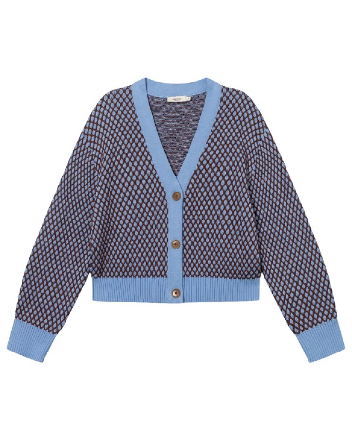 DEDICATED - Women's Cardigan Kanan Bubble Knit - Cardigan Gr XS blau/grau