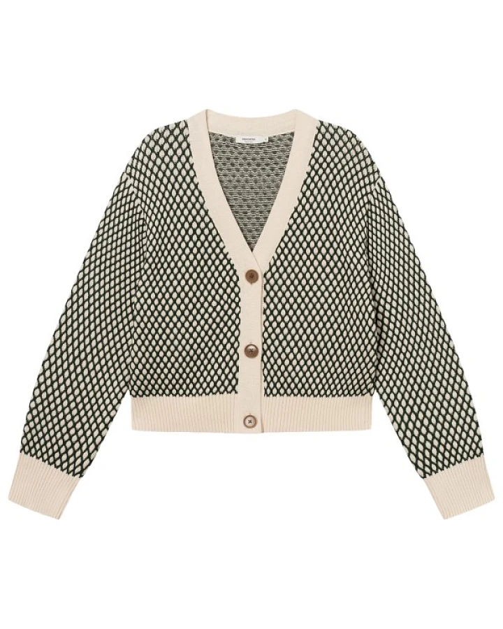 DEDICATED - Women's Cardigan Kanan Bubble Knit - Cardigan Gr XS grau