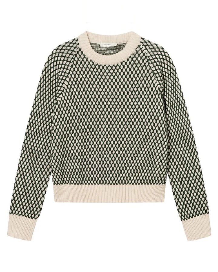 DEDICATED - Women's Sweater Husie Bubble Knit - Pullover Gr XS oliv