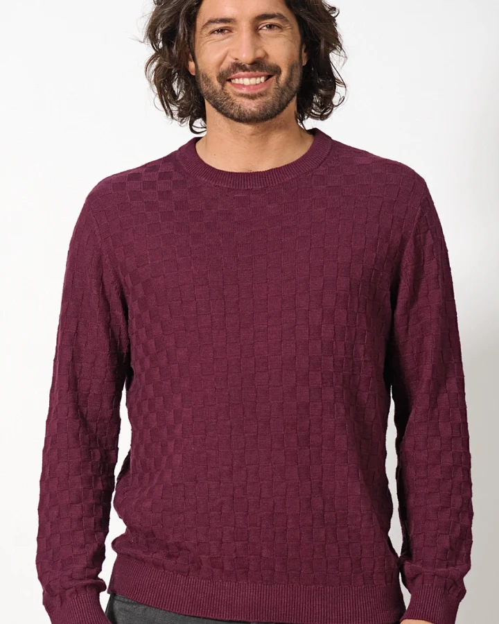 Hempage Herren vegan Pullover Weinrot